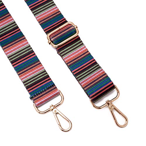 Wide Shoulder Strap Adjustable Replacement Belt Crossbody Canvas Bag Handbag - color: Color Bar, size: EXTRA LONG:66.9"(170cm)Wide:1.4"(3.5cm)