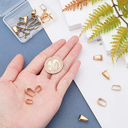 UNICRAFTALE About 30pcs 3 Sizes Pendant Snap on Bails Stainless Steel Snap Bails Pendant Bails Connectors Golden Pendant Clasps for DIY Dangle Charms Neckalce Jewelry 5-7.5mm Wide