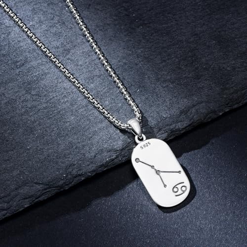 SIMONLY Zodiac Necklace 925 Sterling Silver Constellation Necklace Zodiac Sign Necklaces Horoscope Jewelry Christmas Birthday Astrology Gifts for Women Men Unisex - style: Cancer-Gold