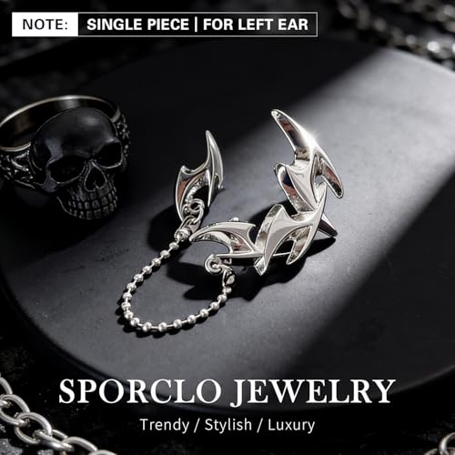 Gothic Clip On Ear Cuff Stainless Steel No Piercing Helix Cartilage | Hypoallergenic,Non Piercing Helix Cartilage,Gold Silver,Fake Earring,Lightweight,Punk Gothic Jewelry Gift Women Men - color: K2-Dragon Claw 2 Silver