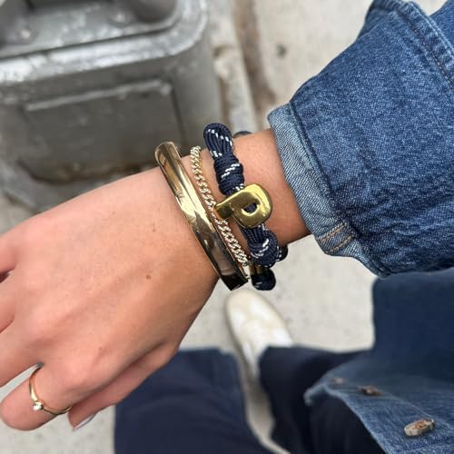 VLINRAS Bubble Initial Bracelet for Women Men, Green & Blue Knotty Puffy Letter Bracelets Gifts for Mom Dad Friends - color: Blue- C