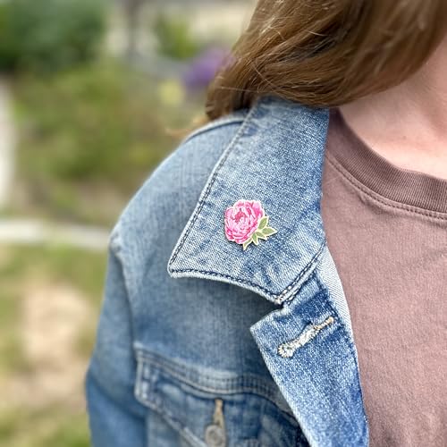 Enamel Flower Wedding Pin - Floral Brooch for Men & Women - Lapel Pin Favors - style: Peony