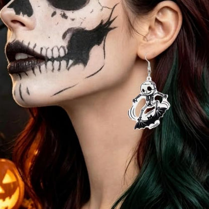 4th of July Earrings,Patriotic Dangle Stud for Women, Fourth of July Jewelry for Veterans Day - color: SKULL02