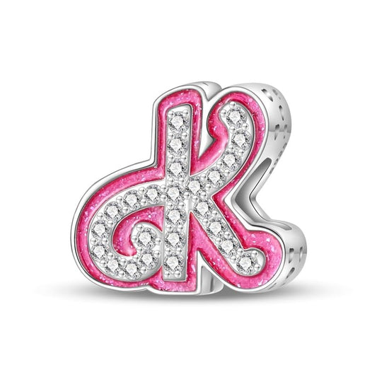 925 Sterling Silver Letter Charms Fits Pandora Bracelets Alphabet AZ Bead Charm for Bracelets Necklace with 5A Cubic Zirconia for Women Birthday Ceremony DIY Jewelry Gift - style: K