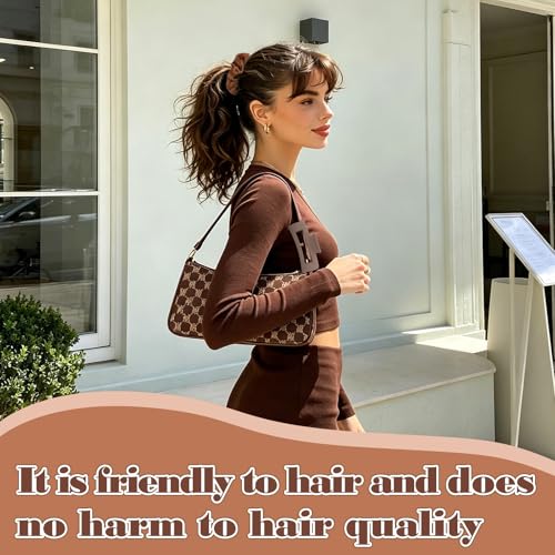 YISSION Claw Clip and Satin Scrunchie Set, 2 Pack Brown Hair Accessories, No Damage Hair Ties Non Slip Large Hair Clips for Women Girls Thick Thin Hair Daily Wear Party Wedding - color: Brown