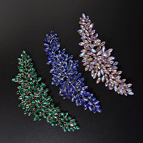 JWICOS Bridal Headband Crystal Wedding Hair Vine Wedding Headpieces for Bride Hair Accessories for Women and Girls (Dark Green) - color: Dark Green