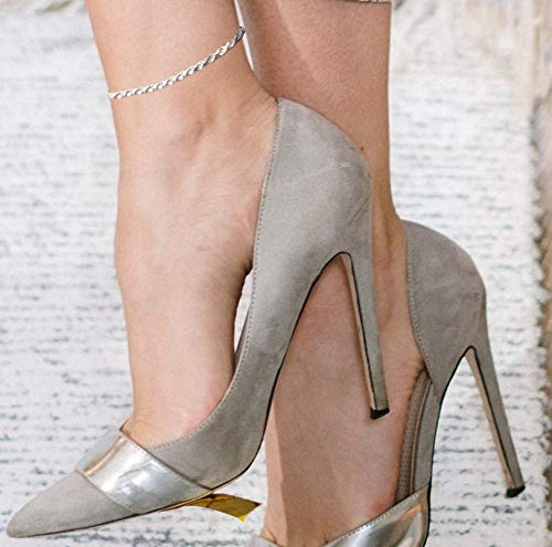 Savlano 925 Sterling Silver Solid Italian Figaro, Rope,Herringbone, Curb, Ball Bead, Snake, Mariner Chain Anklet for Women, Comes in 0.8mm - 5mm With Gift Box - style: Rope 2mm