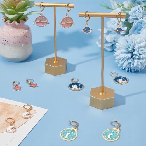 SUNNYCLUE 1 Box 20Pcs Stitch Markers Crochet Stitch Marker Cute Planet Moon Star Enamel Charms Clip On Removable Lobster Clasp Zipper Pull Charm Locking Knitting Markers for Weaving Sewing Quilting - color: 20pcs Planet Stitch Markers With Upgraded Gift B