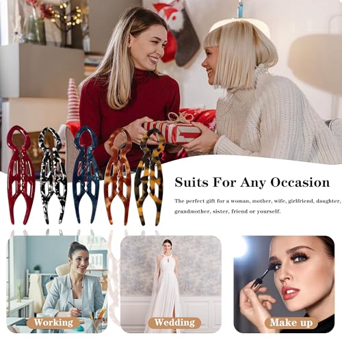 5 PCS French Hair Pin for Updos Chignons & Buns Hair Pins for Women Acetate French Twist Pin Secure Hold All Day, Comfortable Fit - color: black