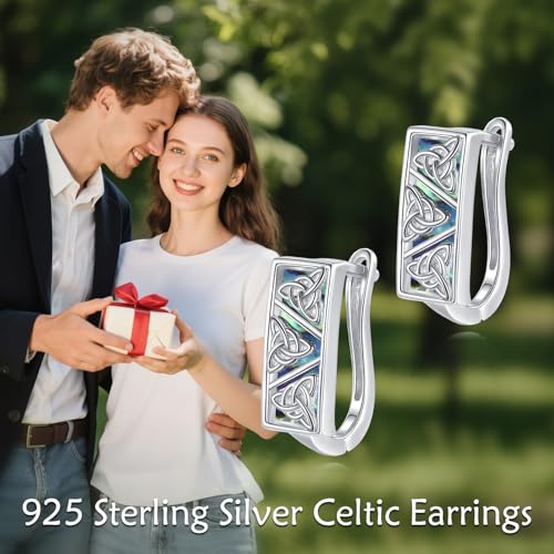 Blue Evil Eye/Celtic/Owl/Moonstone/Paw Print/Cubic Zirconia Hoop Earrings for Women 925 Sterling Silver Women Earrings Jewelry - style: Celtic F