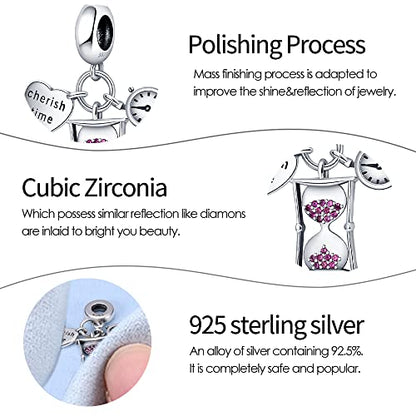 Pandach 925 Sterling Silver Charms for Bracelets and Necklaces Travel Round The World Beads Charms Relaxation Dangle Pendant,Jewelry Beads Gifts for Women - style: Travel Round The Space Charm