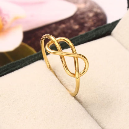 Wedding Bands Ring for Women Men Rose Silver Gold Polished Slim Engagement Promise Rings Comfort Fit - size: 4, style: Infinity Ring