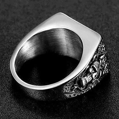 Jude Jewelers Stainless Steel Gun Military Milita Army Western Cowboy Signet Style Biker Ring - color: Silver