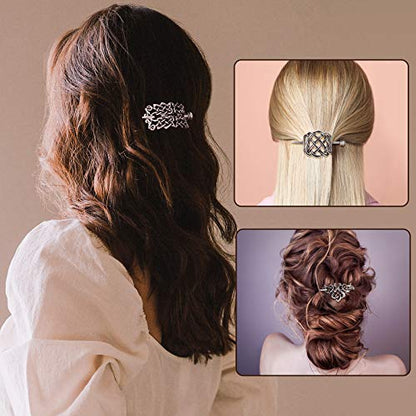 Syhood 6 Pieces Vintage Silver Celtic Hair Slide Hairpin Celtic Knot Hair Stick Creative Barrette Metal Stick Clips Hairpin Accessories for Women - style: Elegant