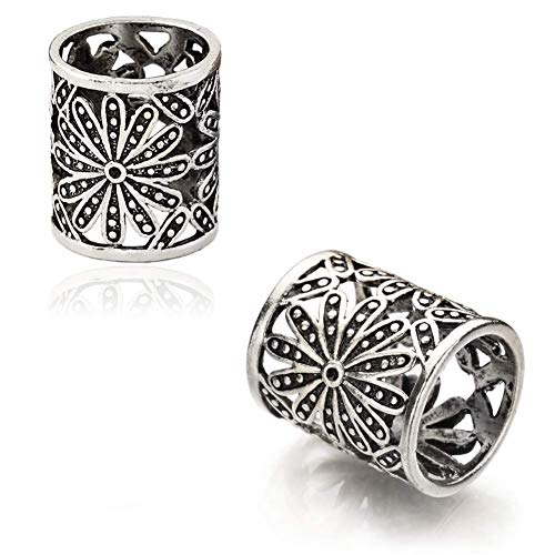 Joyci 3pcs Women's Scarf Ring Clip Slide Gold Silver Tone Hollow Tube | Retro Style Scarf Fastener for Women's Shawl, Silk Neckerchief, Napkin, Metal Antique Sturdy, Classy Fashion Accessories - color: Silver
