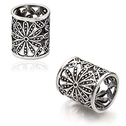 Joyci 3pcs Women's Scarf Ring Clip Slide Gold Silver Tone Hollow Tube | Retro Style Scarf Fastener for Women's Shawl, Silk Neckerchief, Napkin, Metal Antique Sturdy, Classy Fashion Accessories - color: Silver