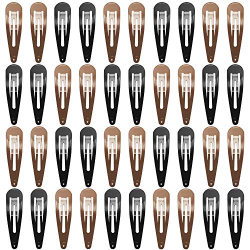 Women Hair Clips, Funtopia 40 Pcs 7cm/2.8 Inch Long No Slip Metal Hair Clip | Large Snap Hair Clips Barrettes Hairpins for Thick Hair (Brown, Black) - color: b.Black&Brown