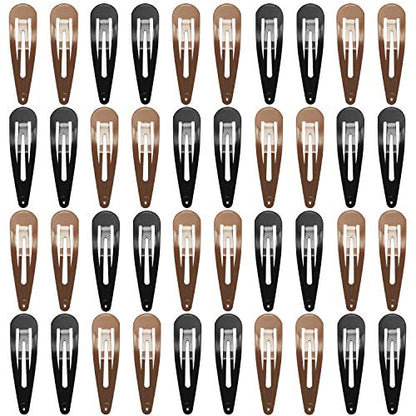 Women Hair Clips, Funtopia 40 Pcs 7cm/2.8 Inch Long No Slip Metal Hair Clip | Large Snap Hair Clips Barrettes Hairpins for Thick Hair (Brown, Black) - color: b.Black&Brown