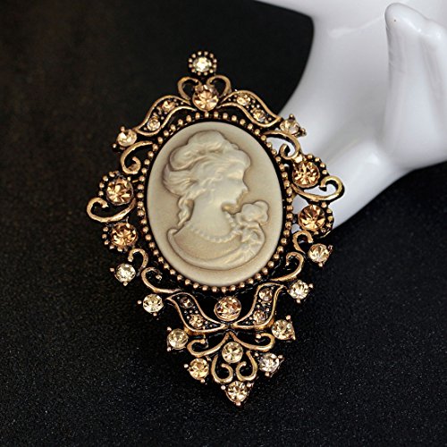 JJTZX Victorian Black Velvet Lace Choker Gothic Lady Cameo Necklace Gift for Her - style: Cameo brooch 3