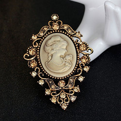 JJTZX Victorian Black Velvet Lace Choker Gothic Lady Cameo Necklace Gift for Her - style: Cameo brooch 3