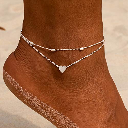 Briana Williams Toe Rings for Women Gold Silver Toe Ring Non Tarnish Ankle Bracelets for Women Waterproof Anklet & Toe Ring Set Trendy Summer Beach Foot Jewelry - color: C1 -4pcs toe rings + anklets, silver