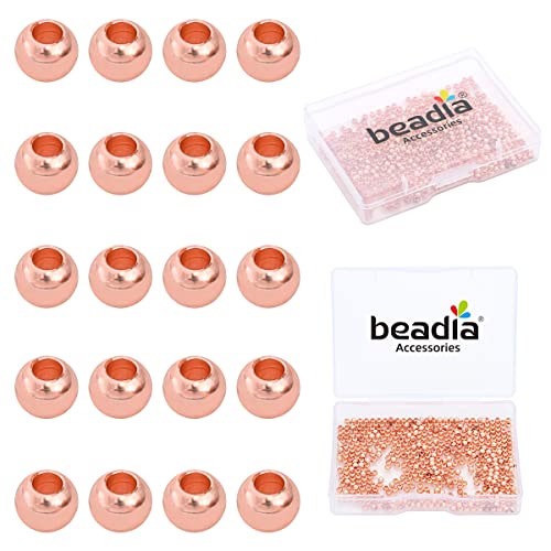 Rose Gold Plated Round Spacer Beads 2.5mm 500pcs for Jewelry Making Findings Non Tarnish - color: Rose Gold, size: 2.5mm