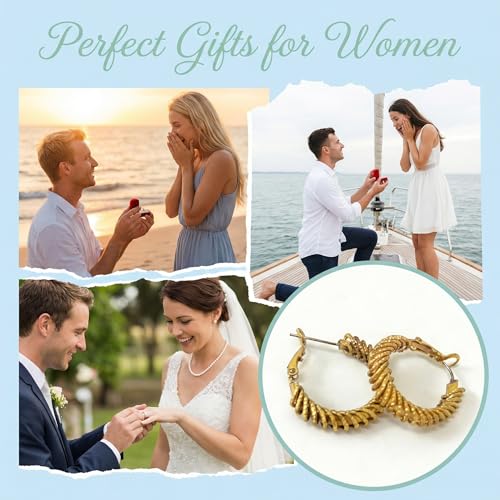 14K Gold Braided Texture Hoop Earring, 32/40mm Twist Rope Design Round Hoop Earrings for Women Gold Jewelry Gifts for women - style: Twisted Earrings-40mm