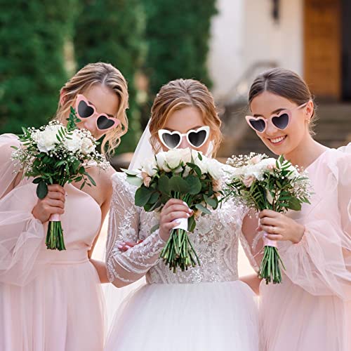 Bridesmaid Scrunchies Proposal Hair claws clips Set of 12 Bridal Shower heart sunglasses Gifts for Wedding Bachelorette Party Favors (32pcs Dusty Blue) - color: 32pcs Dusty Blue