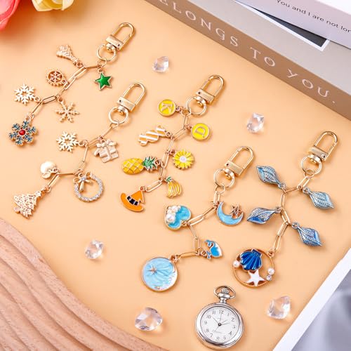 Wurosi 25Set Paperclip Keychain Making Kit with Gift Bags & Thank You Cards | Includes Keychain Clips, Extender Chains and Packaging Supplies, Perfect DIY Purse Handbag Key Chain Accessories Gift - color: 25 Set Gold Keychain Kit