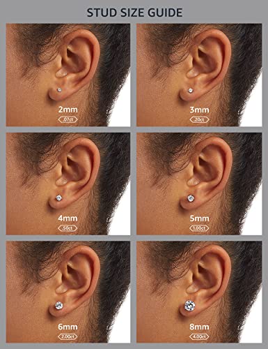 Amazon Essentials Platinum Plated Sterling Silver Cushion Cut Cubic Zirconia Stud Earrings - size: 8.5 mm