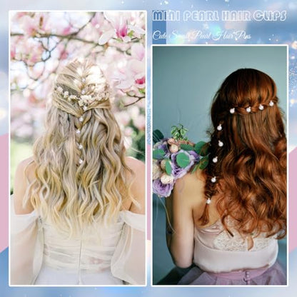 30 Pcs Mini Pearl Hair Clips Cute Small Pearl Hair Pins Brides Hair Barrettes Hair Accessories for Women Girls Wedding Valentine Day Halloween Christmas Birthday Party Daily Use (White) - color: White