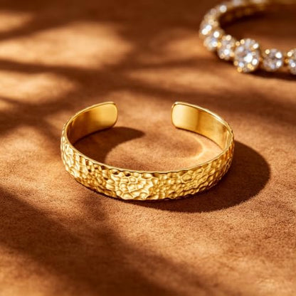 12mm/14mm Width 14K Gold Plated Bangle Bracelet for Women Men - color: Yellow-Style 2