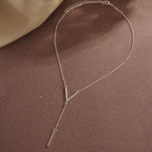 Disc Bar Pendant Layering Necklace for Women,Stainless Steel Layered Chain Choker Simple Trendy Everyday Jewelry