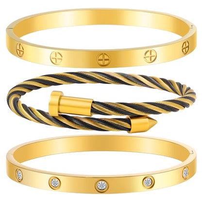 Camhanno Stackable Silver Bracelets for Women Stainless Steel Love & Friendship Bangle, Mothers Day Valentines Birthday Christmas Jewelry Gifts for Mom Her Wife Grandma - style: Style 11