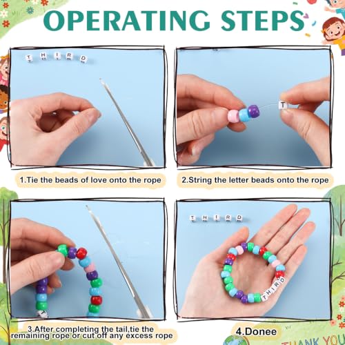 Tondiamo 24 Sets 3rd Grade Back to School Gifts Friendship Bracelet Making Kit for Students Include Our Class is a Family Greeting Cards Beads Strings Bags DIY Kit for First Day of School Classroom - style: 3rd Grade