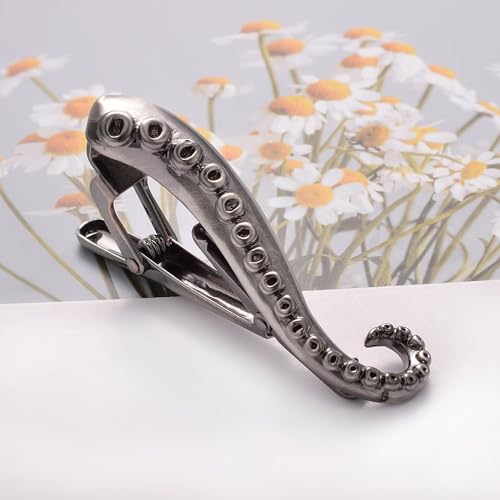 Yoursfs Novelty Marine Animals Tie Clip for Men Shark Whale Unique Cool Personalized Business Tie Bar Pin Jewelry for Valentine's Day Gifts - style: Octopus tentacles