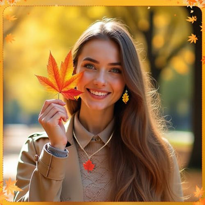 64 Pcs Fall Resin Charms Maple Leaf Pumpkin Acorn Autumn Pendant | 7 Styles, Flatback, Fall Charms for Jewelry Making, Thanksgiving Bracelet Necklace Earrings DIY Crafts Supplies - style: Fall Style