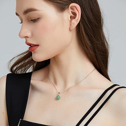 Natural Jade Necklace for Women Sterling Silver Adjustable Handmade Green Jade Pendant Necklaces Healing Crystal Necklace Good Luck Gift for Her - style: Jade Necklace
