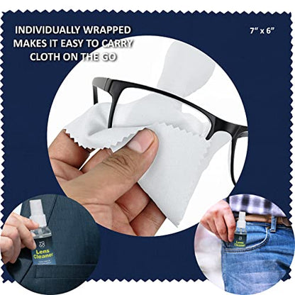 Lens Cleaner Spray 2 Eyeglass Cleaner Bottels, with 4 Microfiber Cloths Kit Ammonia and Streak Free Safe for Eyewear and Electronics - size: 6 Piece Set