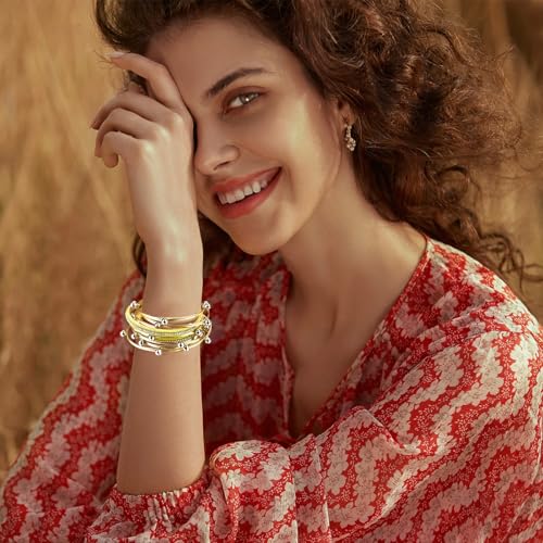 Wrapped Bracelets for Women,Leather Boho Bracelets for Women - color: Doubleloop-Gold