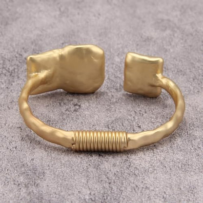 Chunky Bangle Bracelets for Women Cuff Bracelet Thick Gold Bangles Open Wide Arm Cuffs Bracelets Boho Jewelry - style: Arm Bracelets