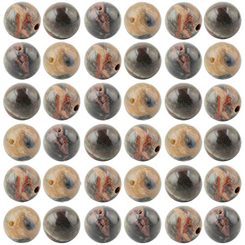 Natural Stone Beads 100pcs 8mm Ocean Jade Round Genuine Real Stone Beading Loose Gemstone Hole Size 1mm DIY Smooth Beads for Bracelet Necklace Earrings Jewelry Making (Ocean Jade, 8mm) - color: Ocean Jade, size: 8mm