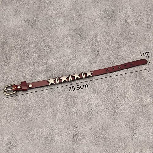 Jeilwiy Punk Leather Wristbands for Men Bracelets Handmade Wide Cuff Bangle Braided Jewelry Black Brown Adjustable - Punk Father's Gifts - color: HGB117
