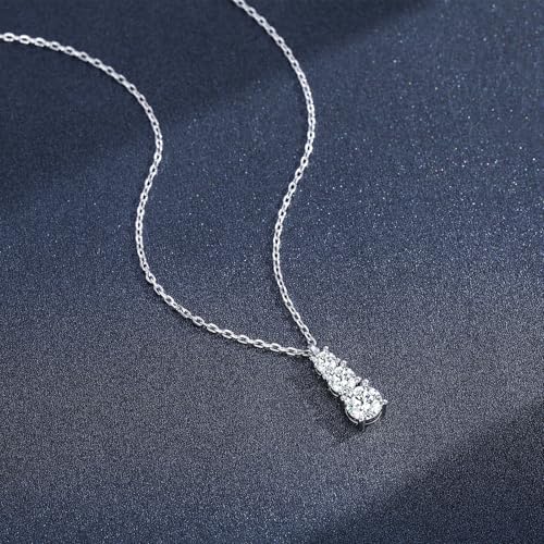 SBLING Platinum-Plated or 18K Gold Plated Cubic Zirconia Pendant Necklace for Women - color: Platinum-Plated