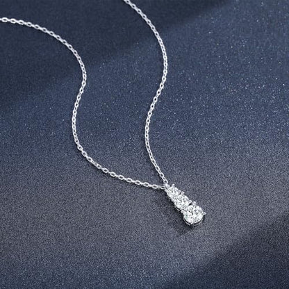 SBLING Platinum-Plated or 18K Gold Plated Cubic Zirconia Pendant Necklace for Women - color: Platinum-Plated