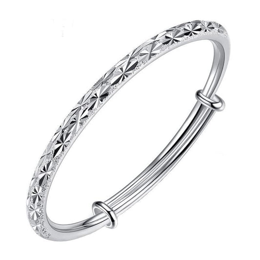 925 Sterling Silver Bracelet Plated Cuff Bangle Bracelet Fashionable Multi-layer Cross Wire Bangle Bracelet Open Adjustable Wide Cuff Bracelet for Teen Girls Fashion Jewelry - color: 05
