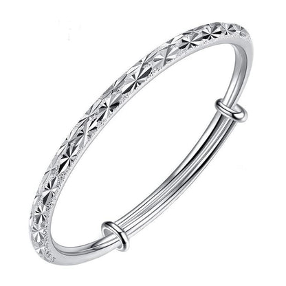 925 Sterling Silver Bracelet Plated Cuff Bangle Bracelet Fashionable Multi-layer Cross Wire Bangle Bracelet Open Adjustable Wide Cuff Bracelet for Teen Girls Fashion Jewelry - color: 05