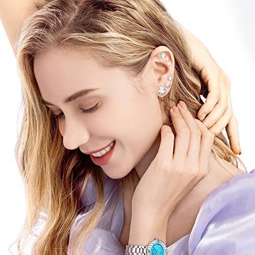 Silver Gold Black Stud Earrings Set 7Pairs Hypoallergenic Cubic Zirconia Titanium Stainless Steel Silver Rose Gold Black CZ Cartilage Stud Earrings Jewelry Sets for Women Men, 2-8mm CZ Stud Earrings - color: 7Pairs Bling Gold Stud Earrings