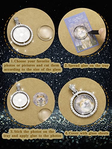 Ferraycle 27 Pieces Rhinestone Bezel Pendant Trays Set Including 9 Pieces Double-Sided Sublimation Blank 1 Inch Bezel Round Pendant Trays Charms with 18 Transparent Glass(Silver, Gold) - color: Gold,Silver