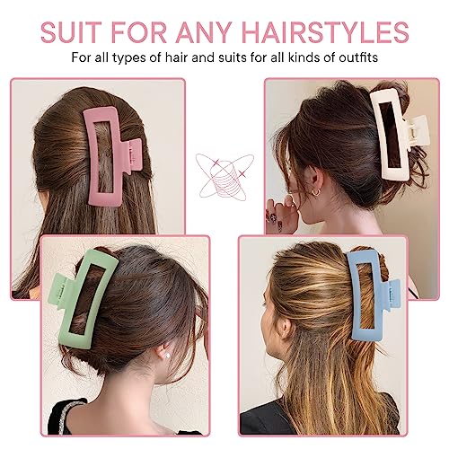 XL Claw Hair Clips (Matte) - 4 Pack Jumbo Non-Slip Clips for Long, Thick, Curly Hair - Women's and Girls' Hair Accessories - color: Style2